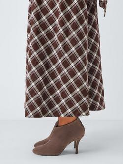 John Lewis West Suede Round Toe High Heel Shoe Boots, Brown - view 2, Brown