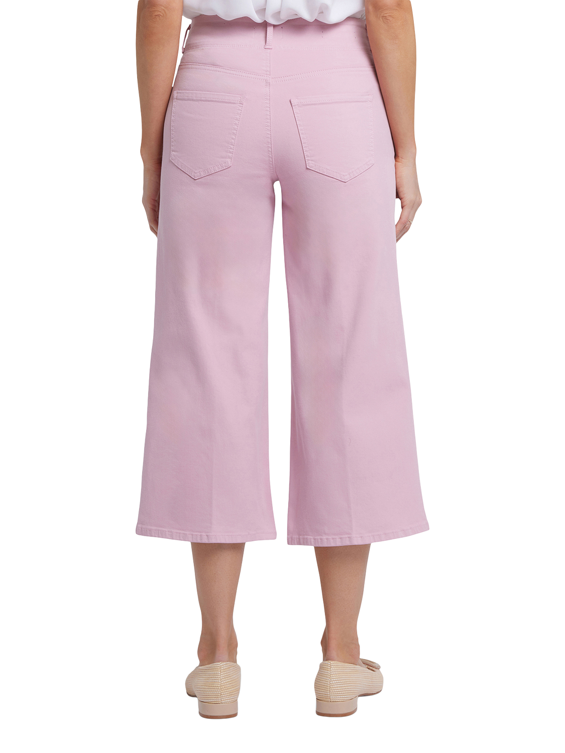 Product image 2 of 6, which shows NYDJ Brigitte Wide Leg Capri Jeans, Pink Nectar, 4