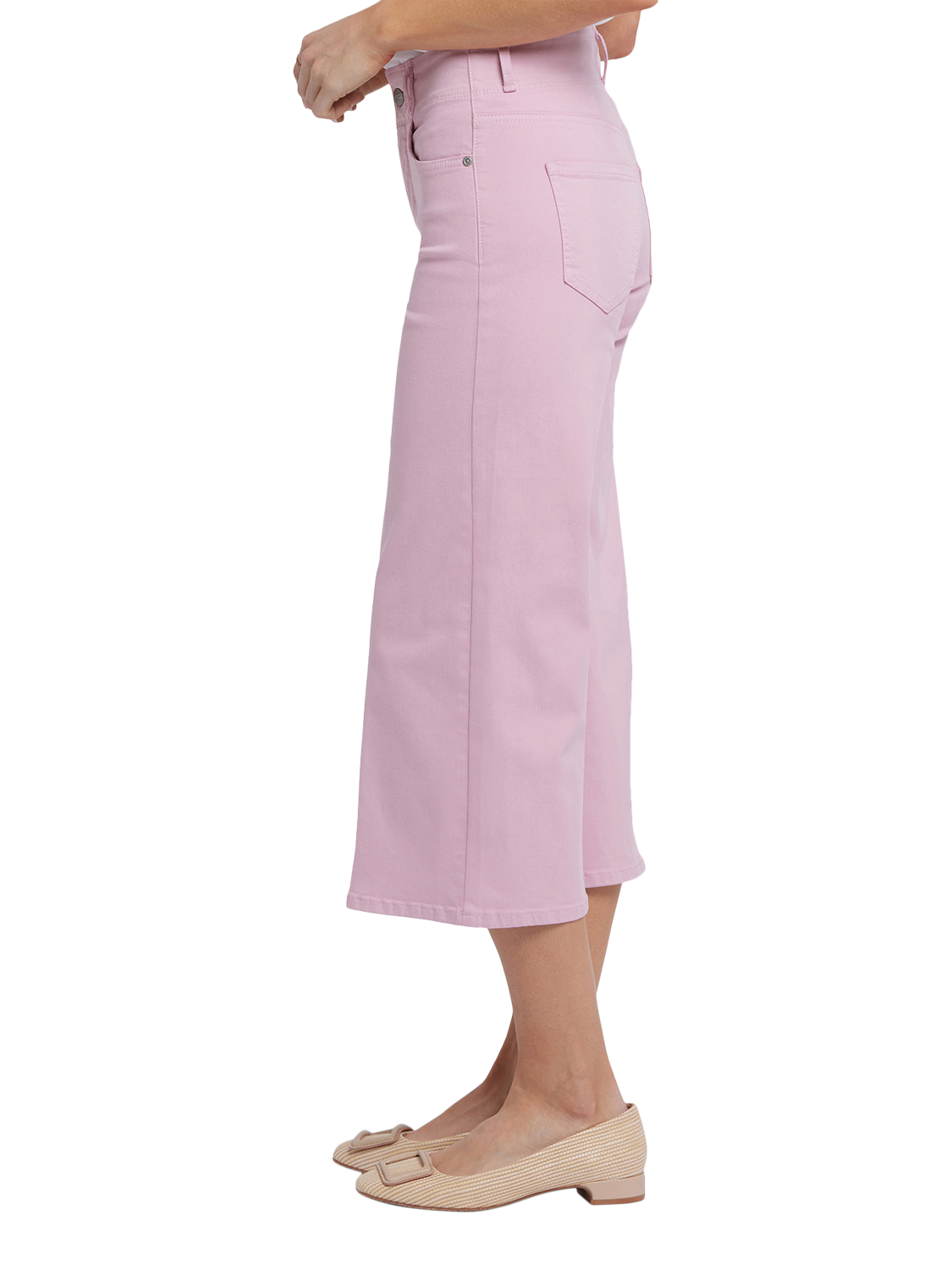 Product image 3 of 6, which shows NYDJ Brigitte Wide Leg Capri Jeans, Pink Nectar, 4