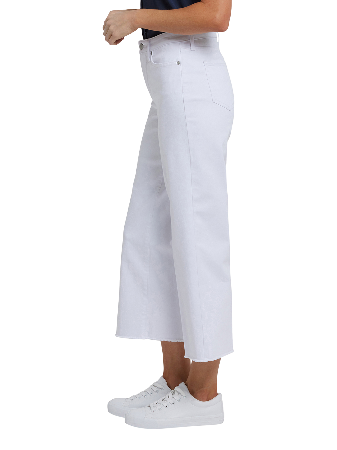 Product image 3 of 5, which shows NYDJ Coco Relaxed Wide Leg Crop Jeans, Optic White, 4