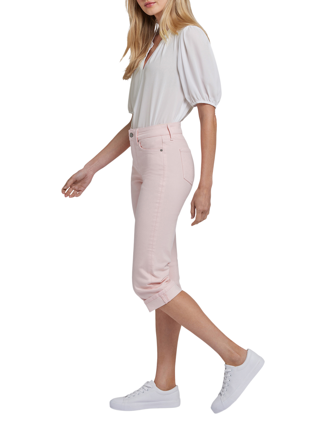 Product image 5 of 6, which shows NYDJ Marilyn Cool Embrace Straight Crop Jeans, Crystal Pink, 4