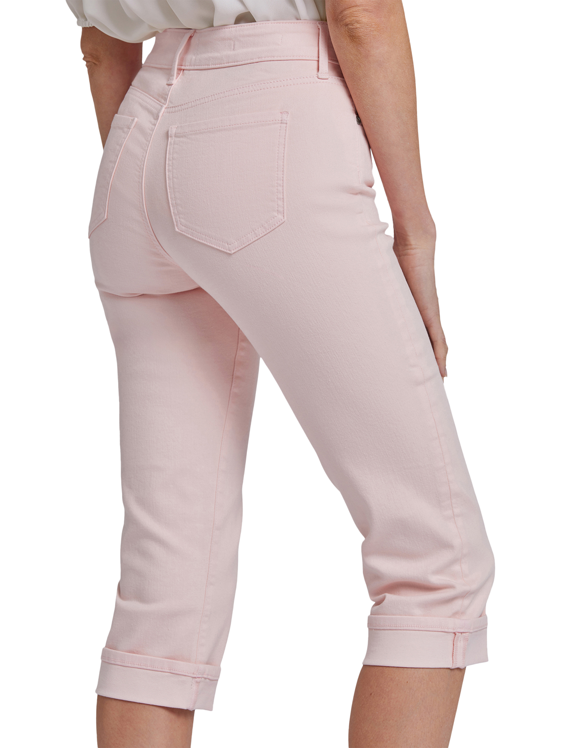 Product image 6 of 6, which shows NYDJ Marilyn Cool Embrace Straight Crop Jeans, Crystal Pink, 4