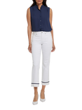 NYDJ Marilyn Contrast Binding Ankle Jeans, Optic White, Optic White