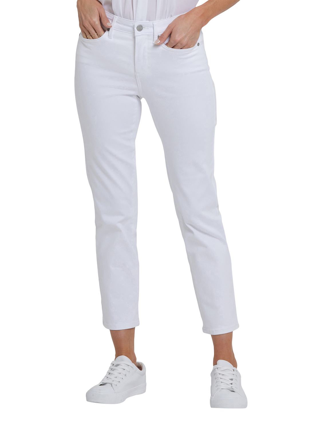 Product image 4 of 5, which shows NYDJ Sheri Slim Ankle Jeans, Optic White, 4