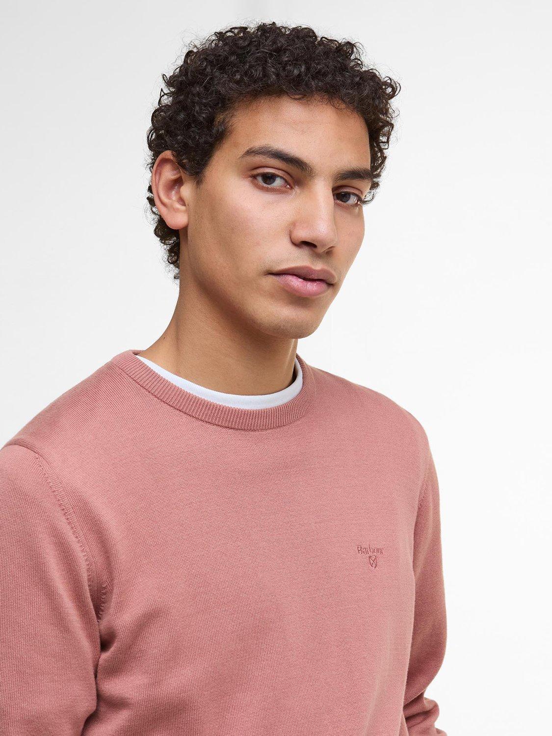 Product image 5 of 6, which shows Barbour Pima Cotton Crew Neck Sweater, Earth Pink, S