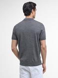 Barbour International Maverick Zip-Neck Knitted Polo Shirt, Black