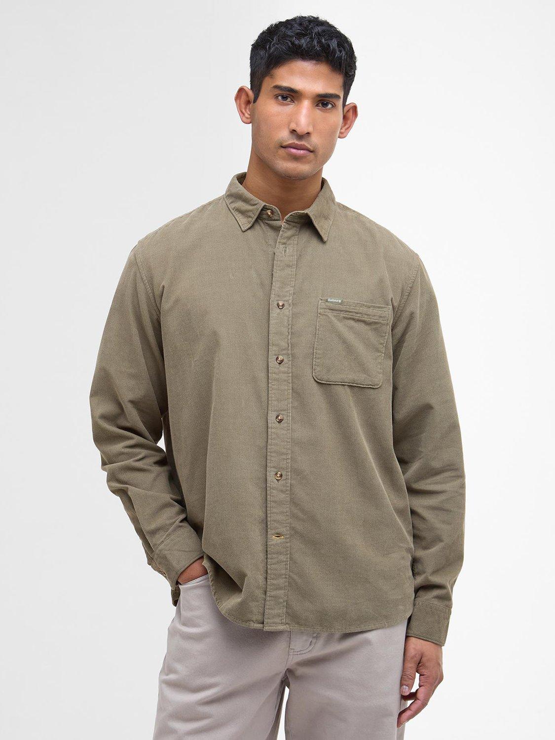 Product image 1 of 5, which shows Barbour Bramside Cotton Cord Shirt, Olive, M