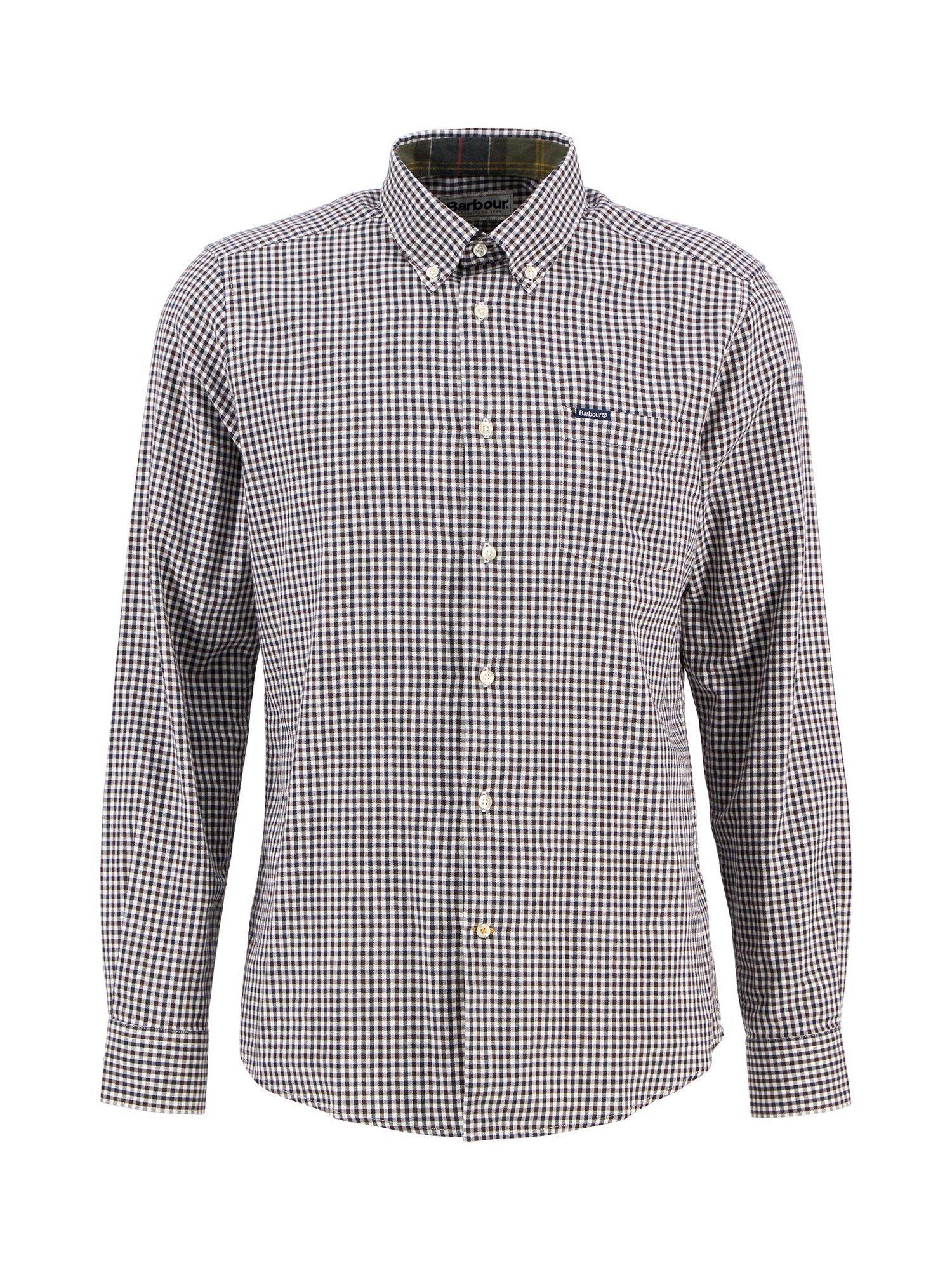 Product image 4 of 5, which shows Barbour Padshaw Cotton Tailored Fit Gingham Shirt, Dark Oak, S