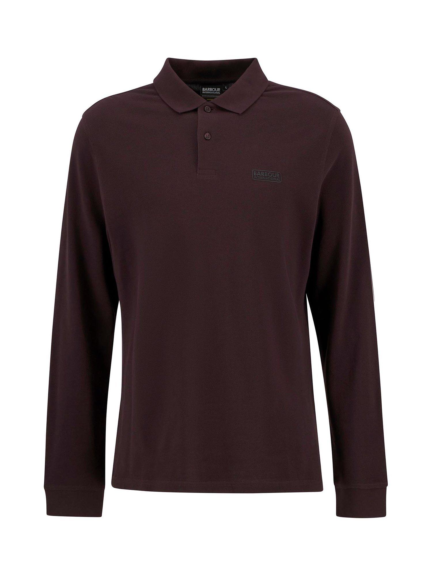 Product image 4 of 6, which shows Barbour International Cotton Regular Fit Long Sleeve Polo Shirt, Java Red, XXL