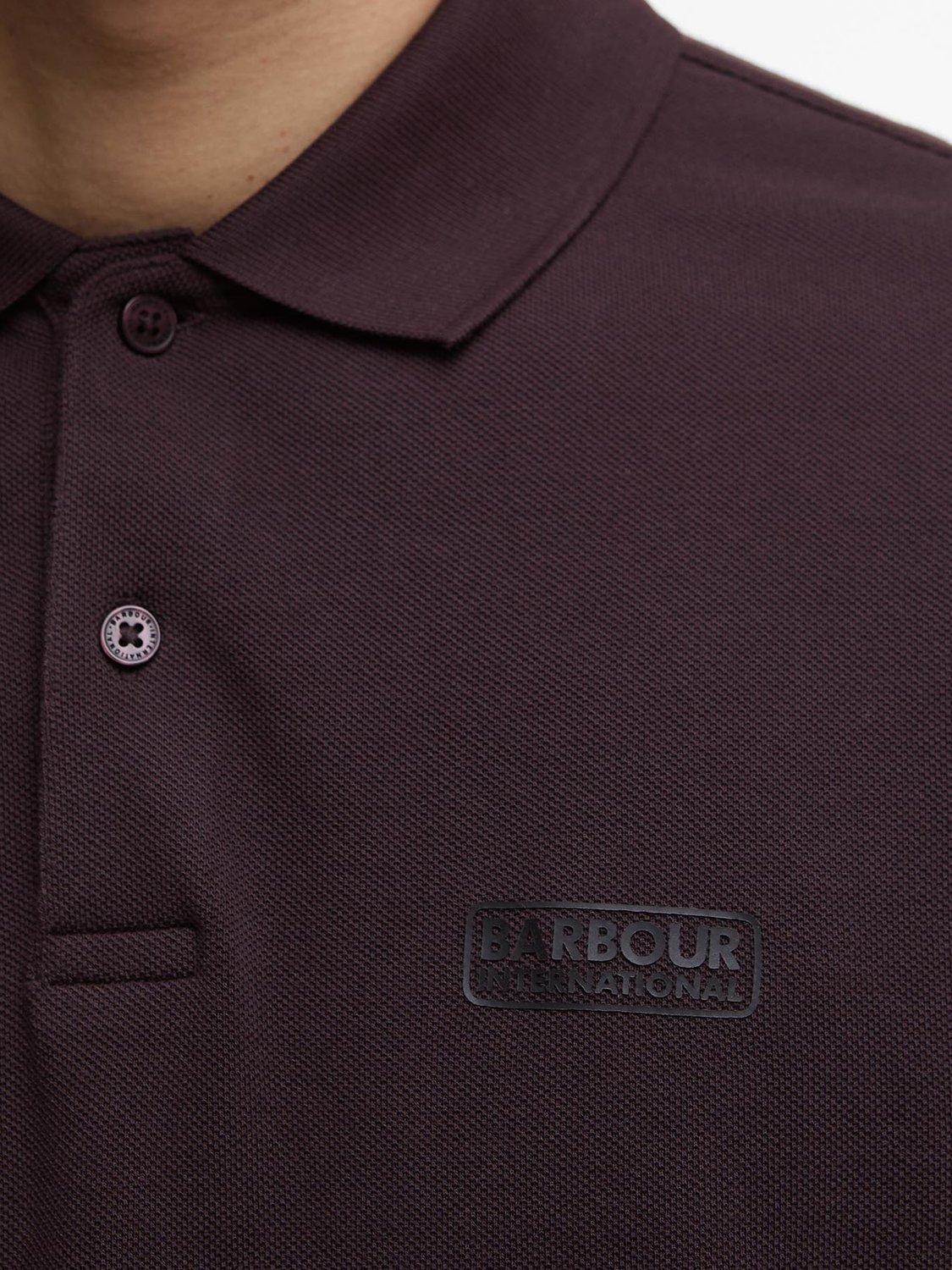 Product image 6 of 6, which shows Barbour International Cotton Regular Fit Long Sleeve Polo Shirt, Java Red, XXL