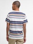 Barbour Aickmen Cotton Regular Fit Short Sleeve Stripe T-Shirt, Whisper White