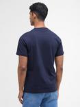 Barbour Cotton Regular Fit Short Sleeve Script Logo T-Shirt, Navy