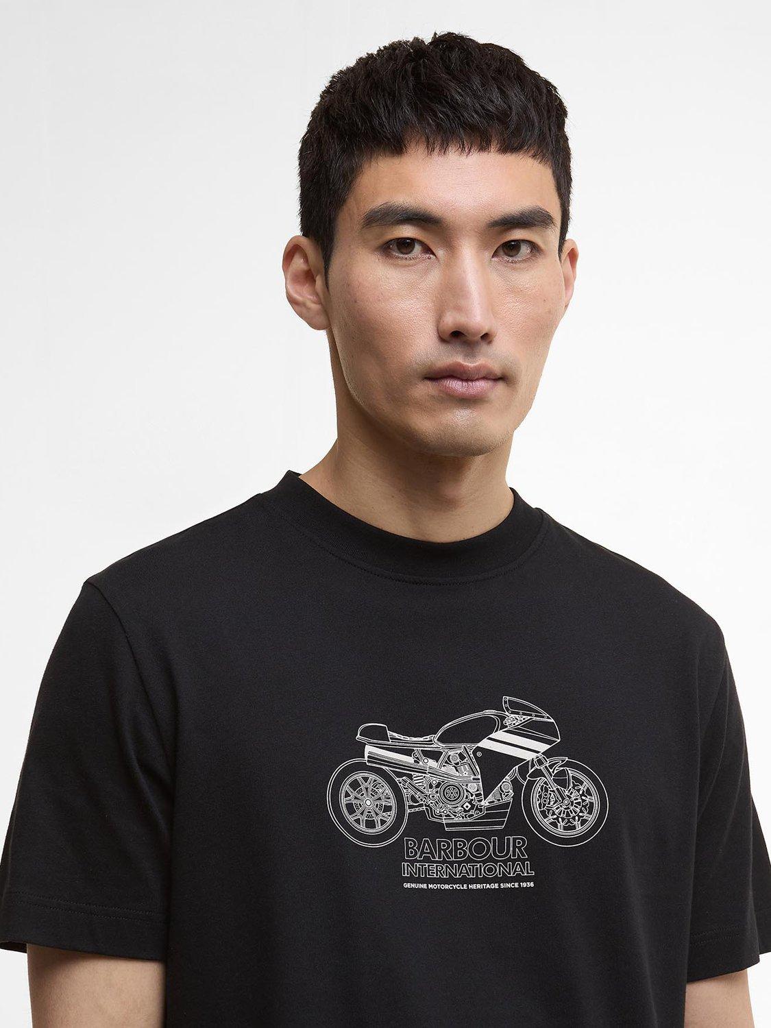Product image 5 of 5, which shows Barbour International Moto Topher T-Shirt, Black, S
