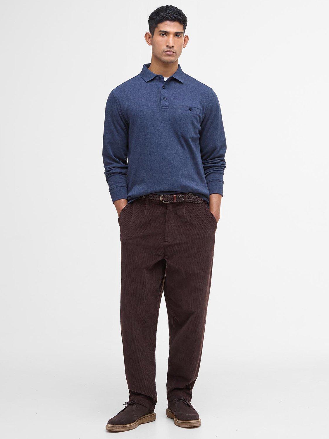 Barbour Stretch Cord Relaxed Trousers, Dark Oak