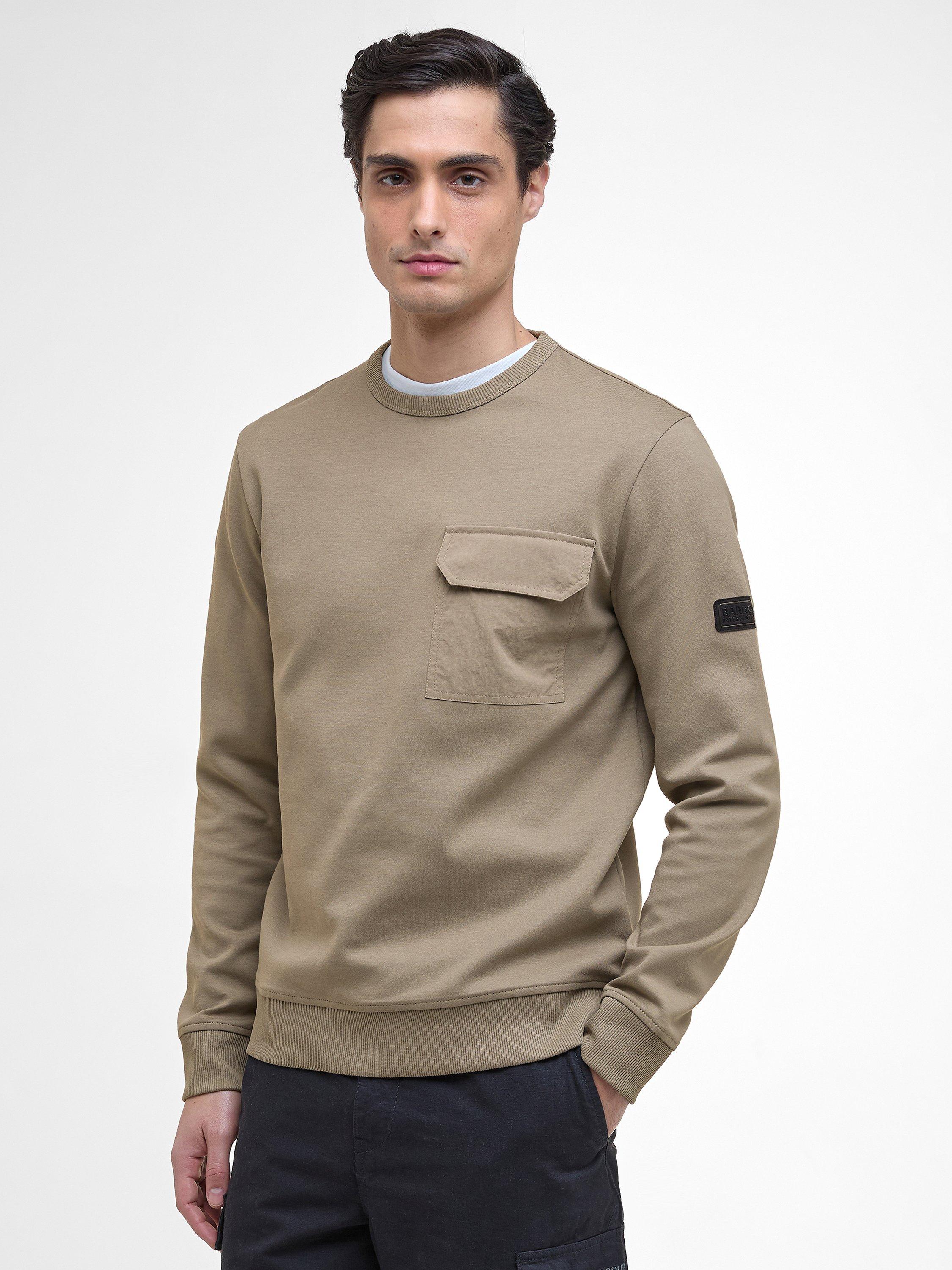 Product image 1 of 7, which shows Barbour Ilford Cotton Blend Interlock Sweatshirt, Brindle, S
