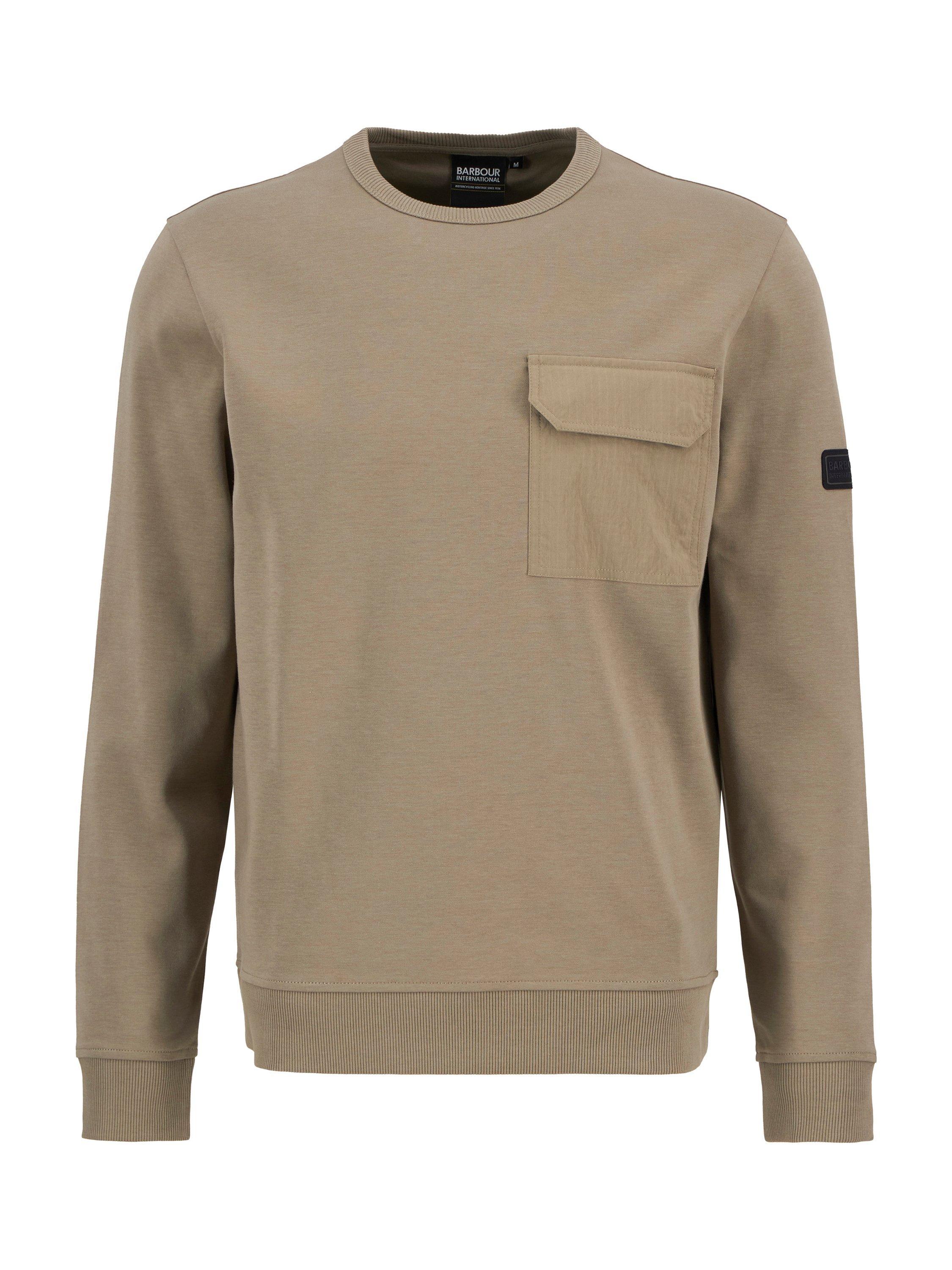Product image 4 of 7, which shows Barbour Ilford Cotton Blend Interlock Sweatshirt, Brindle, S