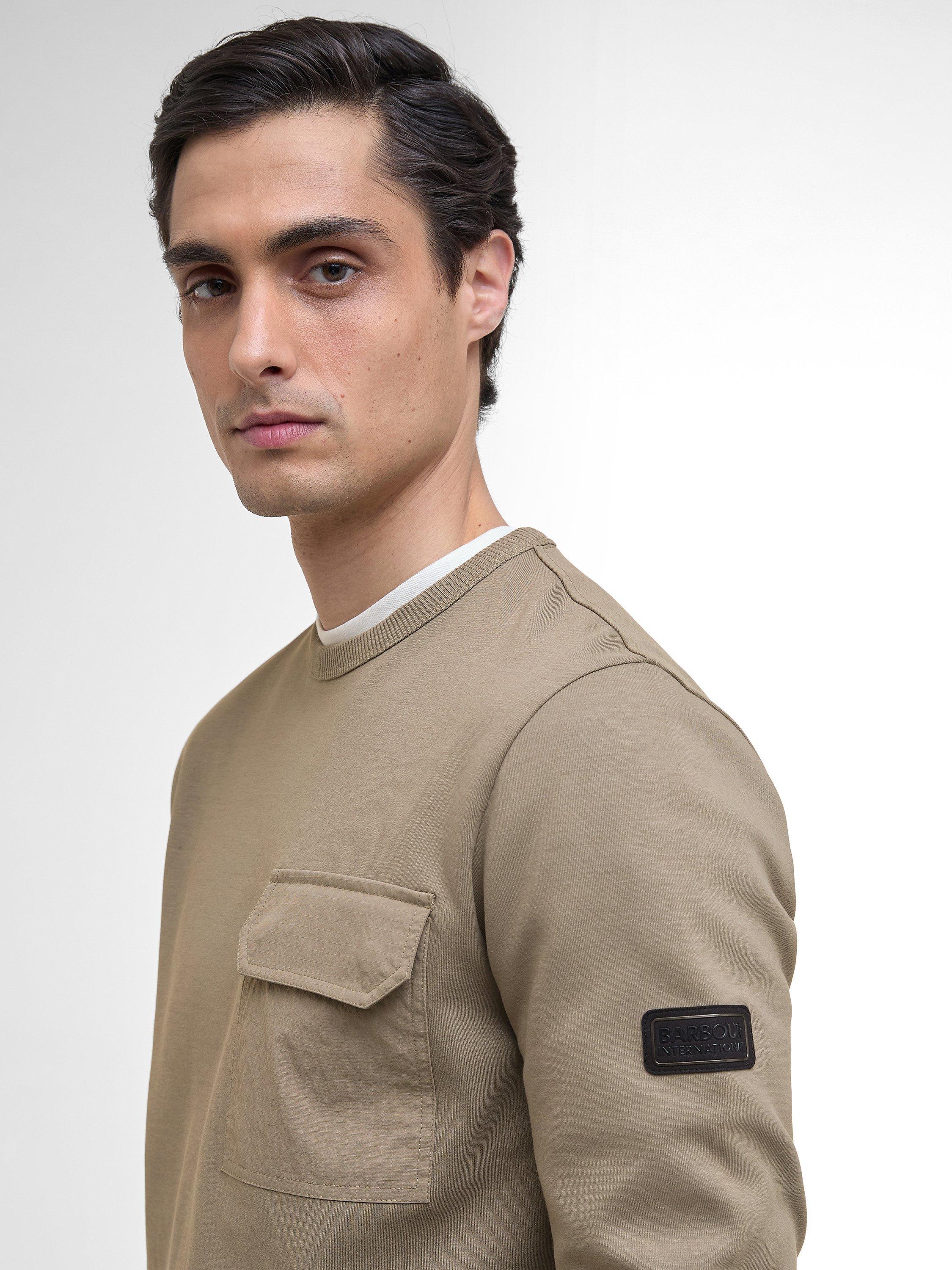 Product image 5 of 7, which shows Barbour Ilford Cotton Blend Interlock Sweatshirt, Brindle, S