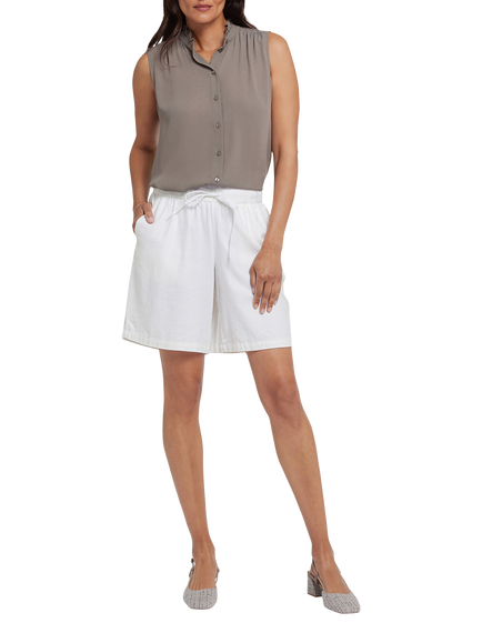 NYDJ Breezy Linen Blend Bermuda Shorts, Optic White