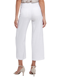 NYDJ Wide Leg Cargo Capri Trousers, Optic White - view 2, Optic White
