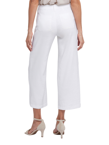 NYDJ Wide Leg Cargo Capri Trousers, Optic White - view 2, Optic White