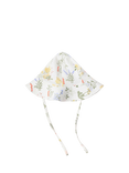 Lindex Baby Floral Chin Tie Sun Hat, Light Dusty White
