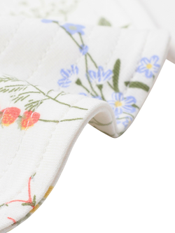 Lindex Baby Floral Chin Tie Sun Hat, Light Dusty White - view 2, Light Dusty White