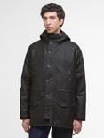Barbour Reel Waxed Cotton Parka Jacket, Sage