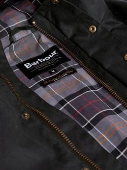 Barbour Reel Waxed Cotton Parka Jacket, Sage - view 2, Sage