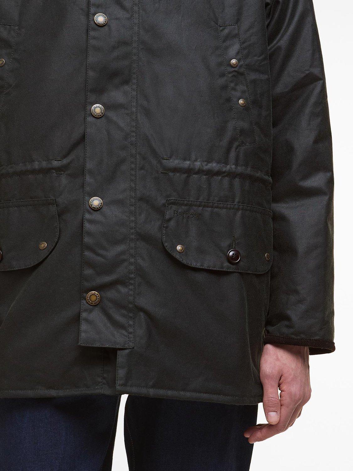 Product image 6 of 6, which shows Barbour Reel Waxed Cotton Parka Jacket, Sage, S