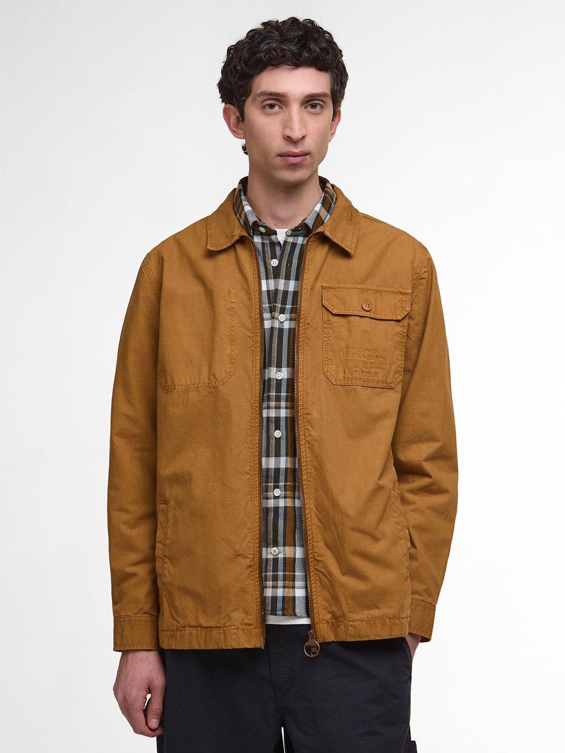 Product image 1 of 5, which shows Barbour Harton Cotton Regular Fit Overshirt, Bronze Brown, L