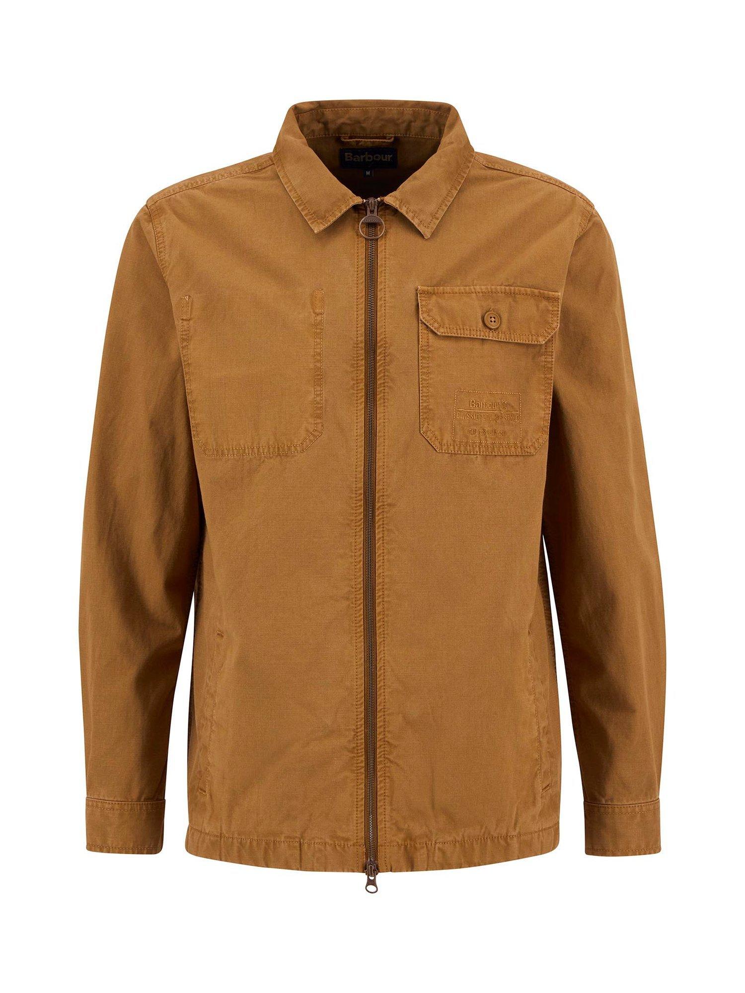 Product image 4 of 5, which shows Barbour Harton Cotton Regular Fit Overshirt, Bronze Brown, L