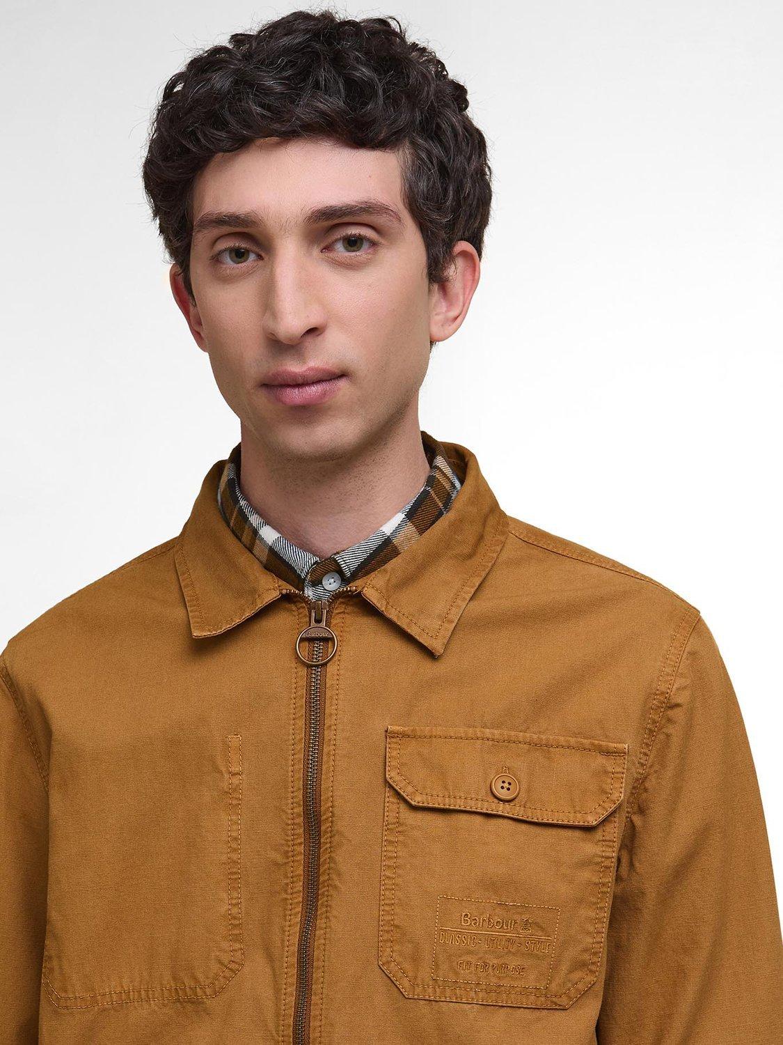 Product image 5 of 5, which shows Barbour Harton Cotton Regular Fit Overshirt, Bronze Brown, L