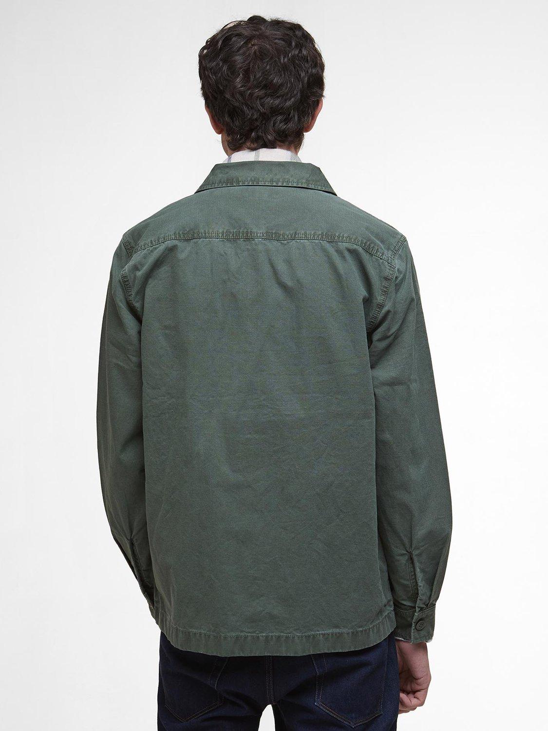Product image 2 of 6, which shows Barbour Harton Cotton Regular Fit Overshirt, Thyme, M