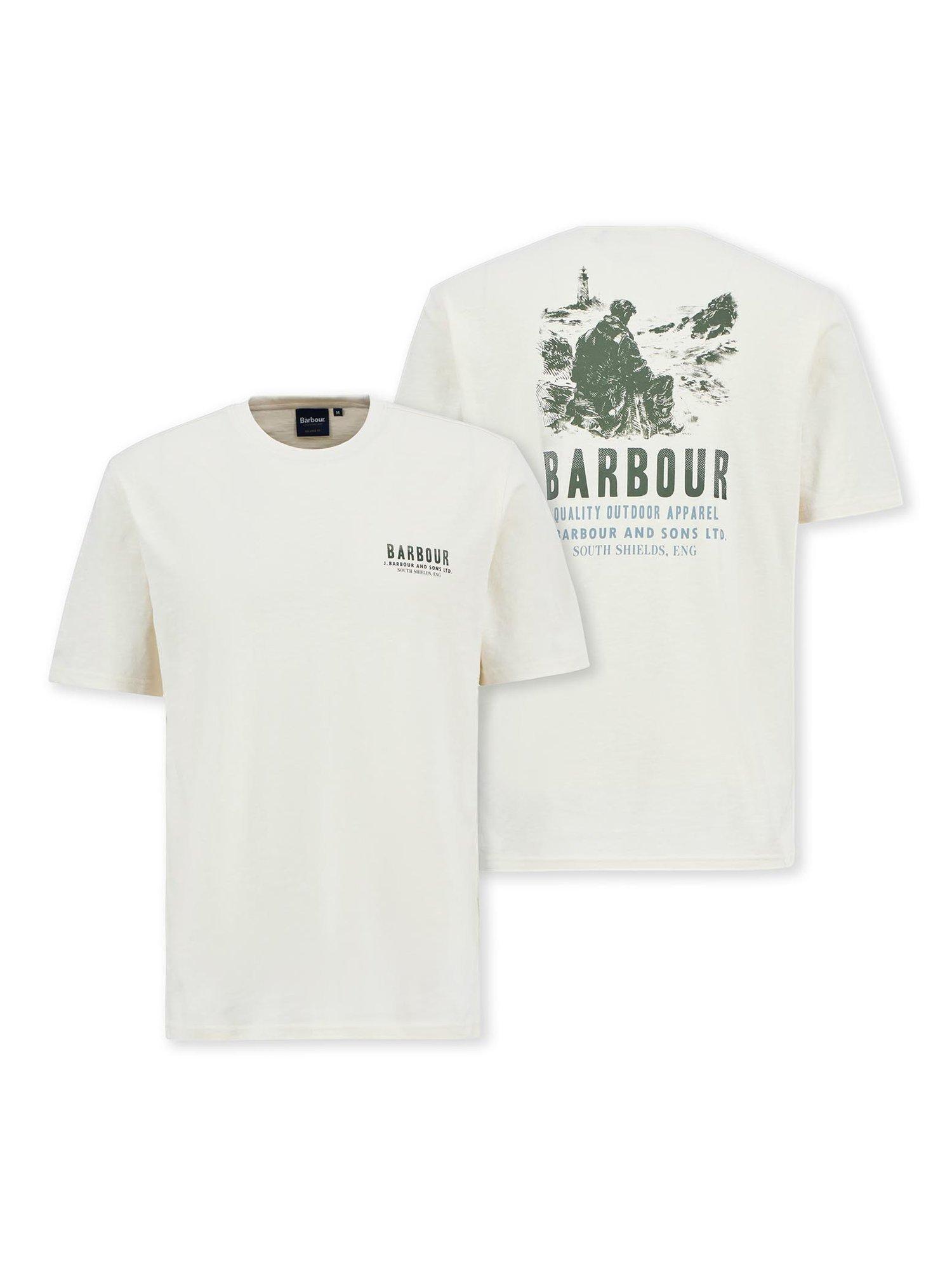 Product image 4 of 6, which shows Barbour Glencorse Cotton Loose Fit Short Sleeve Graphic T-Shirt, Whisper White, S