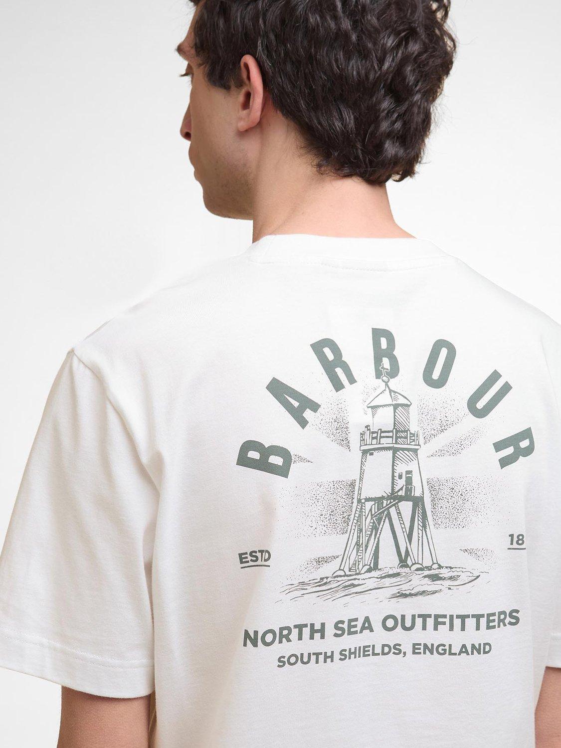 Product image 6 of 6, which shows Barbour Glencorse Cotton Loose Fit Short Sleeve Graphic T-Shirt, Whisper White, S