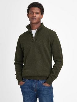 Barbour Essential Lambswool Half Zip Jumper, Seaweed