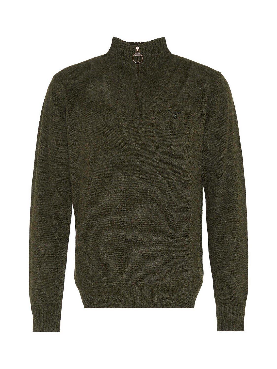 Product image 2 of 8, which shows Barbour Essential Lambswool Half Zip Jumper, Seaweed, S