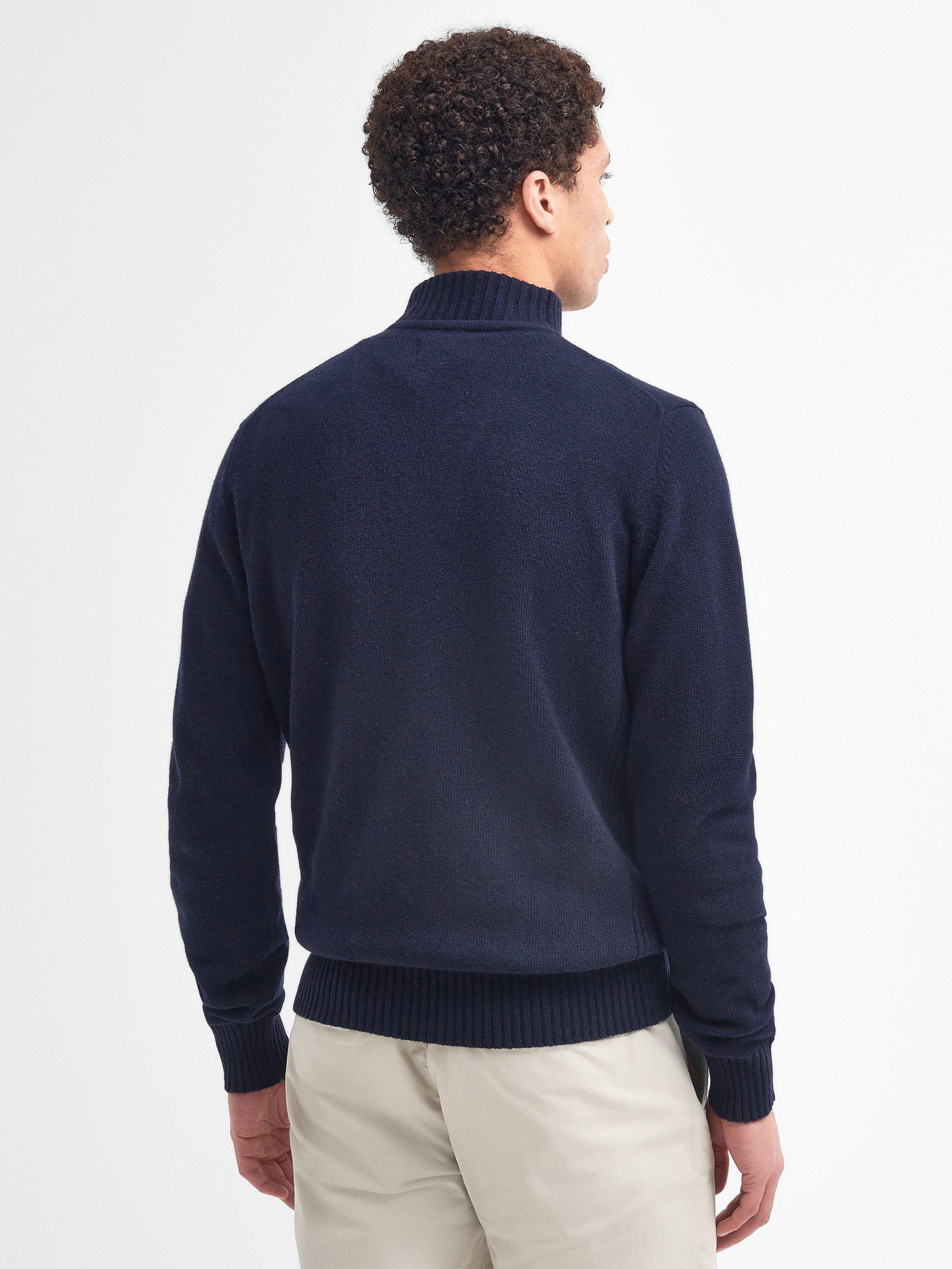 Product image 2 of 7, which shows Barbour Half Zip Wool Jumper, Navy, S