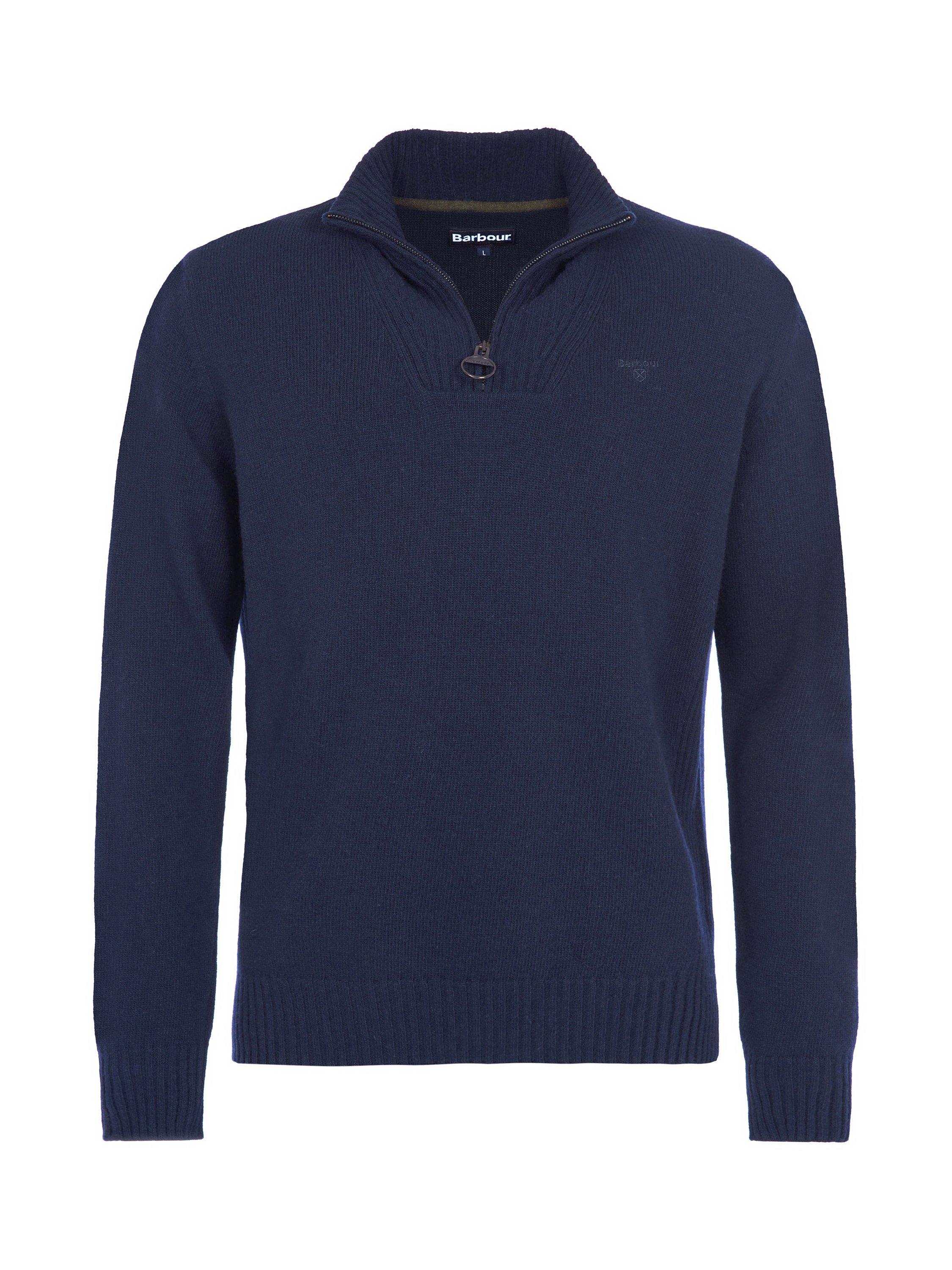 Product image 4 of 7, which shows Barbour Half Zip Wool Jumper, Navy, S