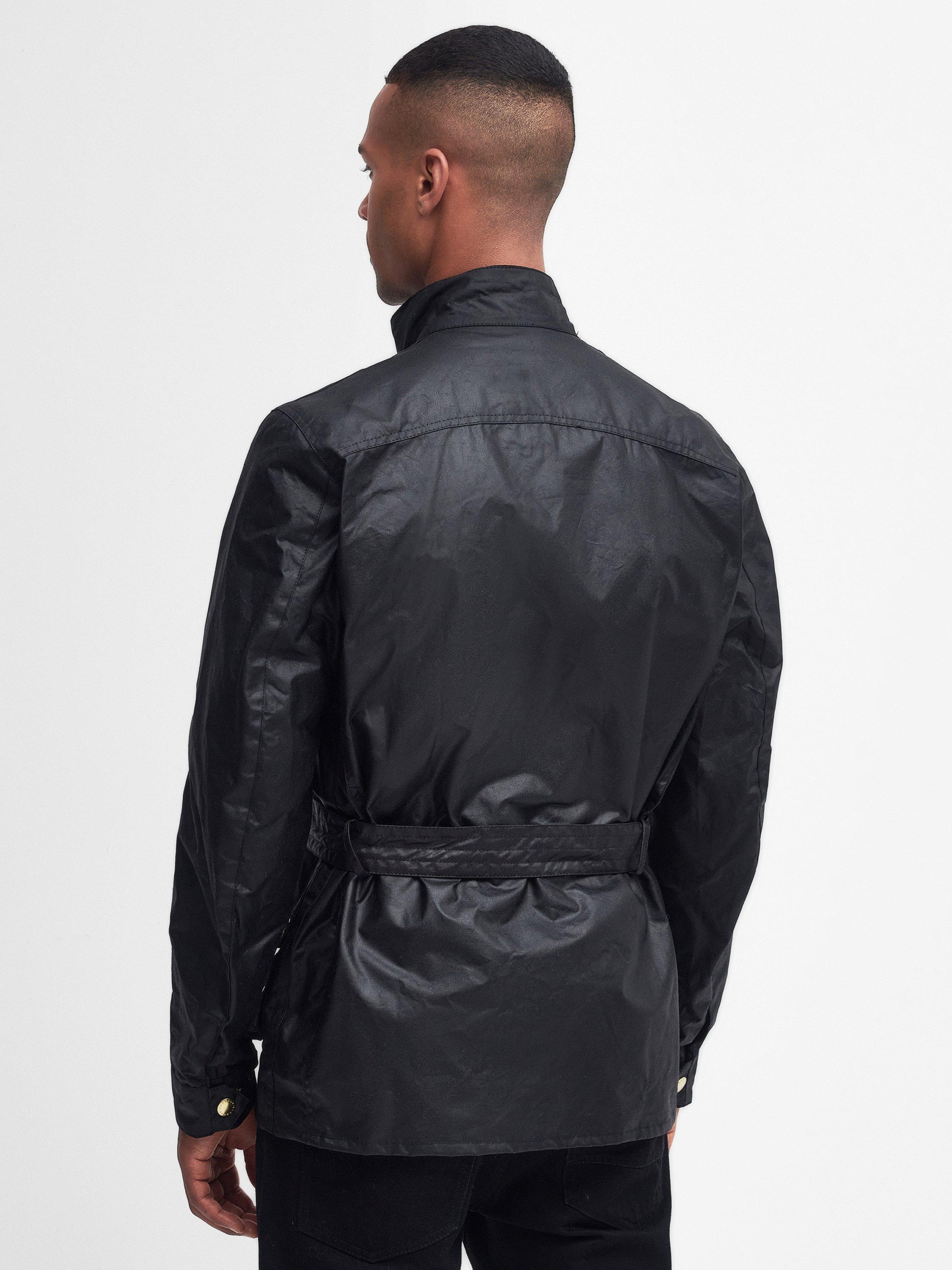 Product image 2 of 11, which shows Barbour International Waxed Cotton Jacket, Black, S