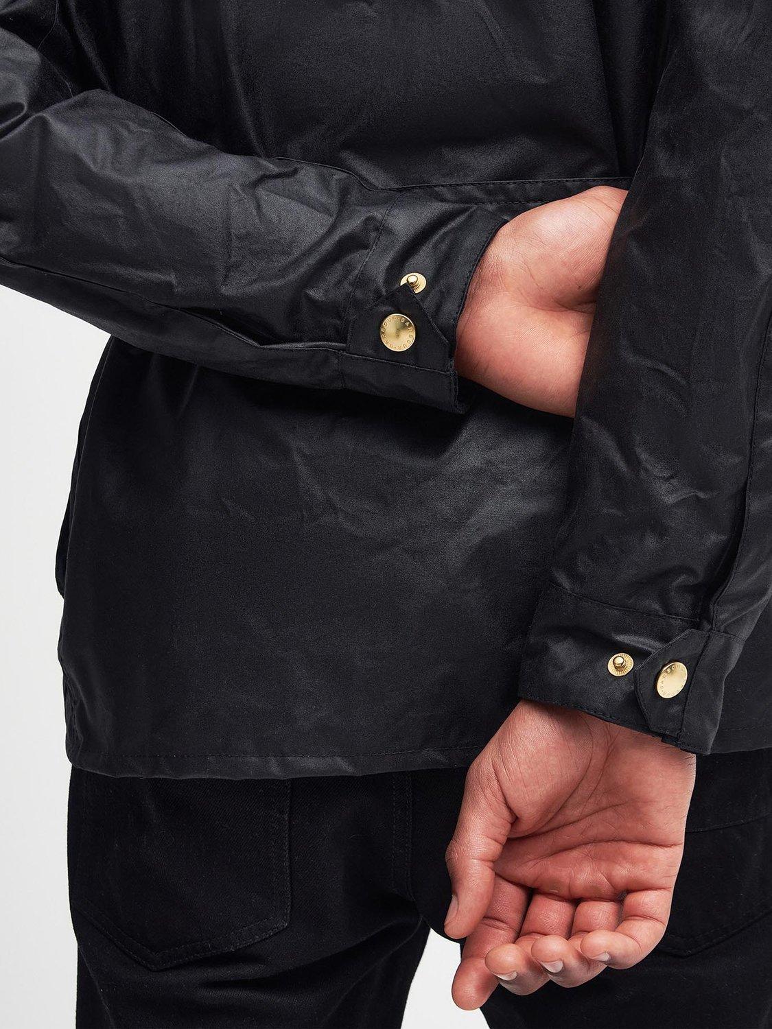 Product image 8 of 11, which shows Barbour International Waxed Cotton Jacket, Black, S