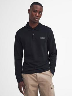 Barbour International Long Sleeve Cotton Polo Shirt, Black