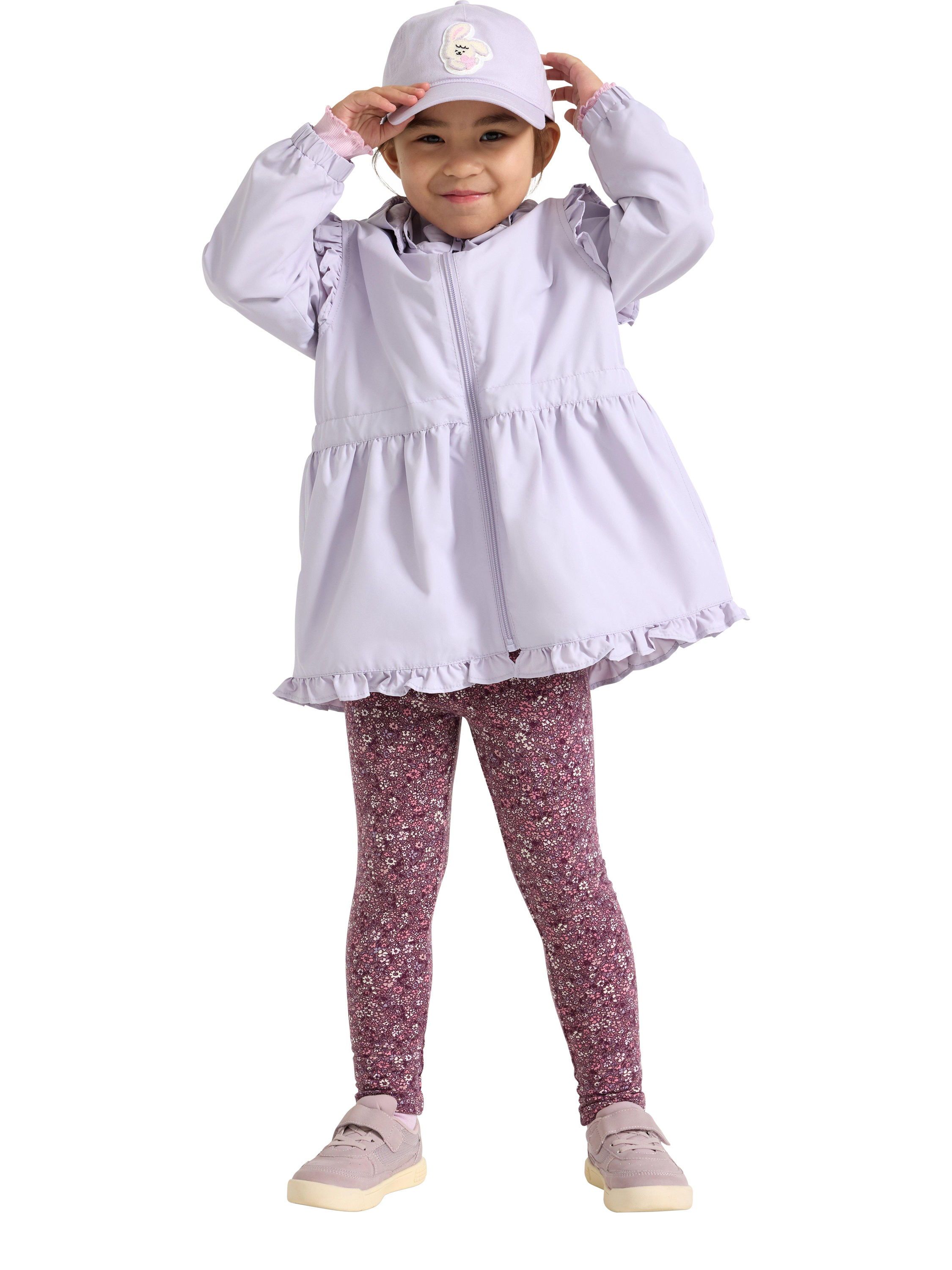 Product image 1 of 6, which shows Lindex Kids' Water Repellent Hooded Jacket, Light Dusty Lilac, 18-24 mths