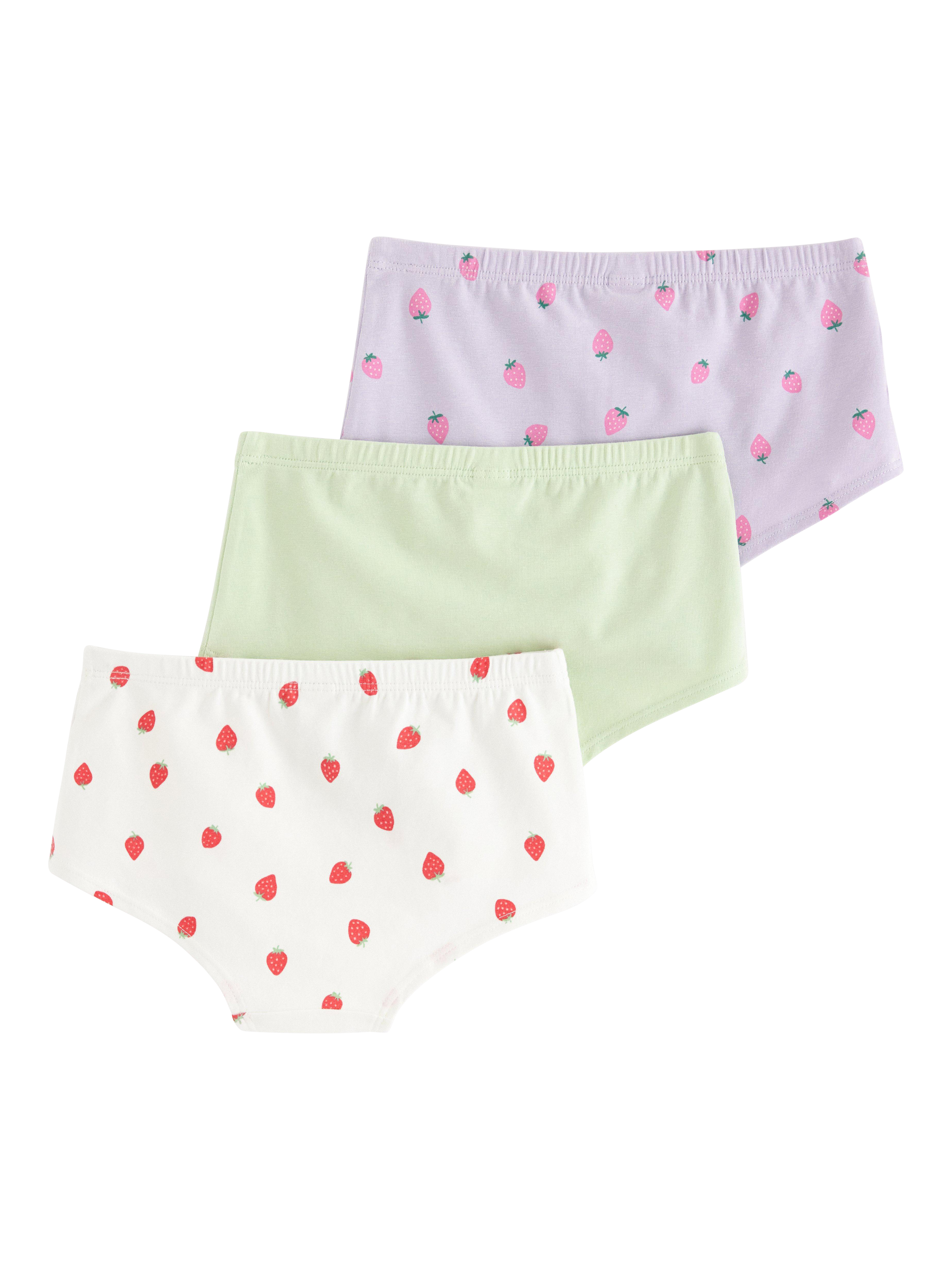 Product image 2 of 3, which shows Lindex Kids' Strawberry Hipster Briefs, Pack of 3, Light Dusty Lilac, 6-8 years