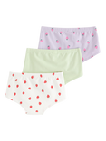 Lindex Kids' Strawberry Hipster Briefs, Pack of 3, Light Dusty Lilac