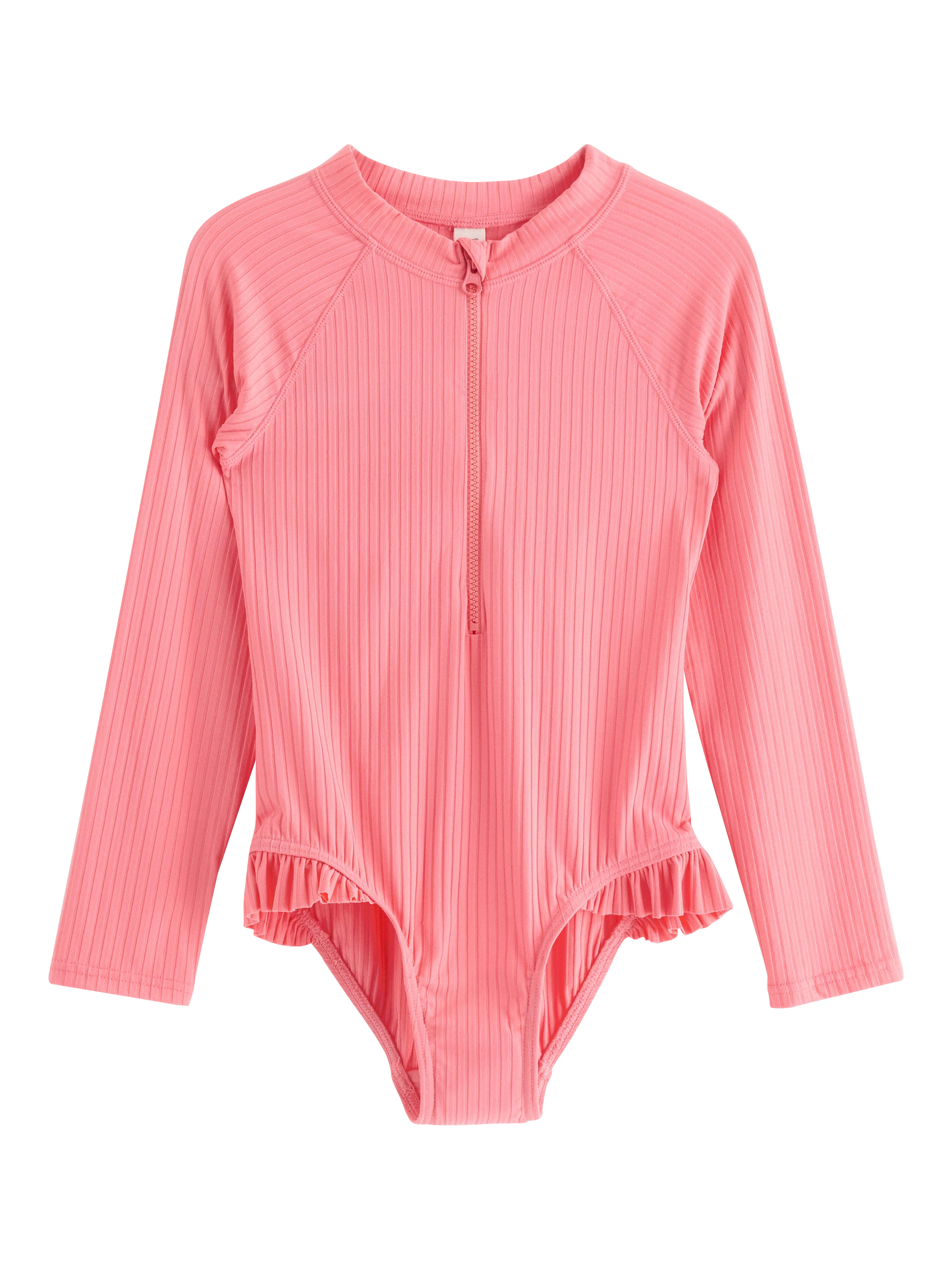Product image 1 of 3, which shows Lindex Kids' Long Sleeved Zip Swimsuit, Pink, 4-6 yrs