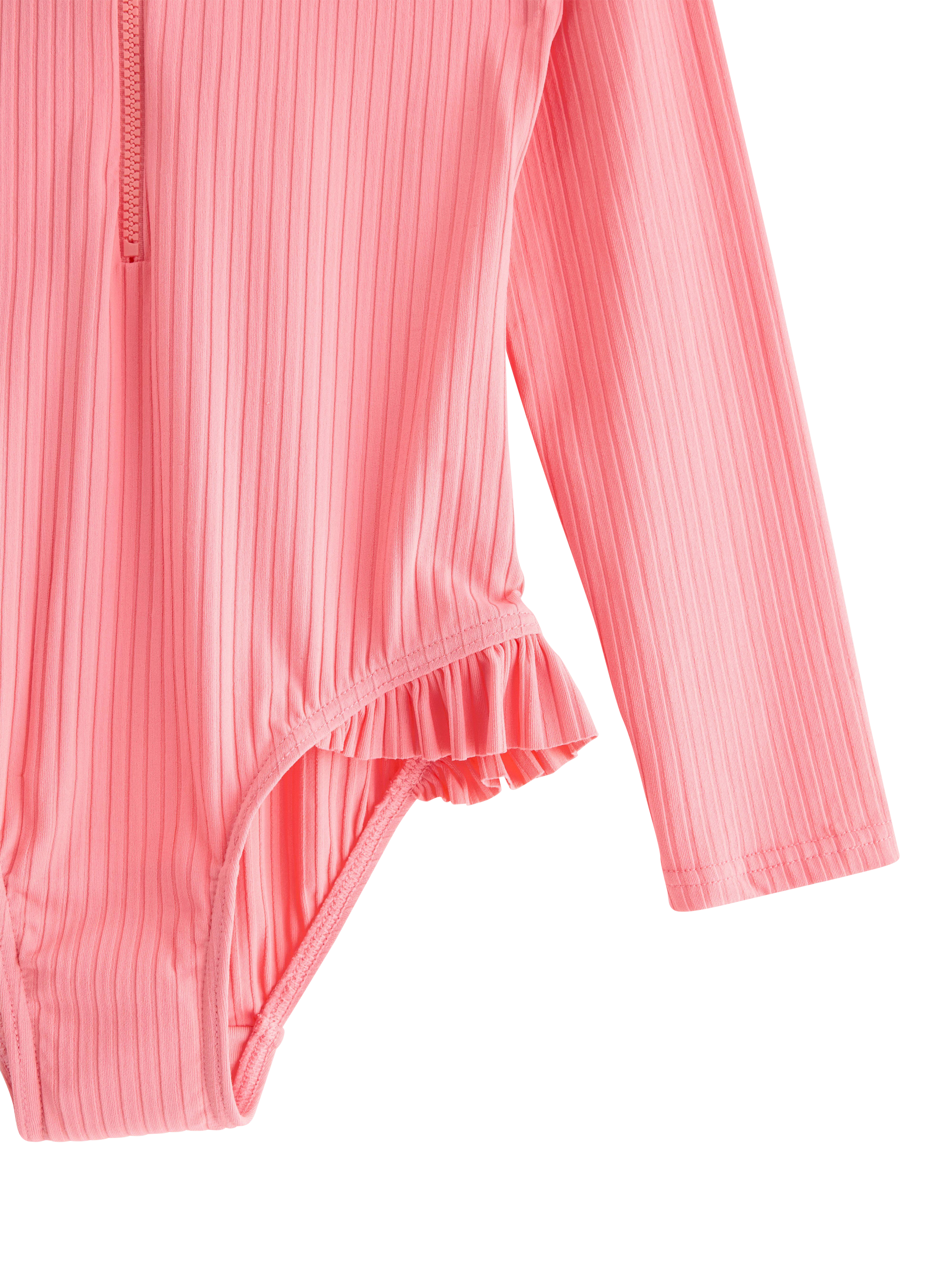 Product image 3 of 3, which shows Lindex Kids' Long Sleeved Zip Swimsuit, Pink, 4-6 yrs