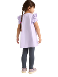 Lindex Kids' Cotton Short Sleeved Unicorn Tunic Top, Light Lilac