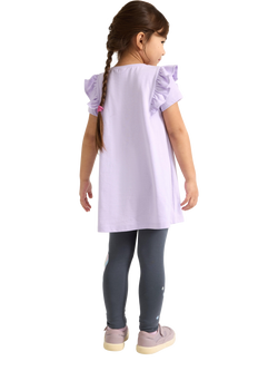 Lindex Kids' Cotton Short Sleeved Unicorn Tunic Top, Light Lilac - view 2, Light Lilac