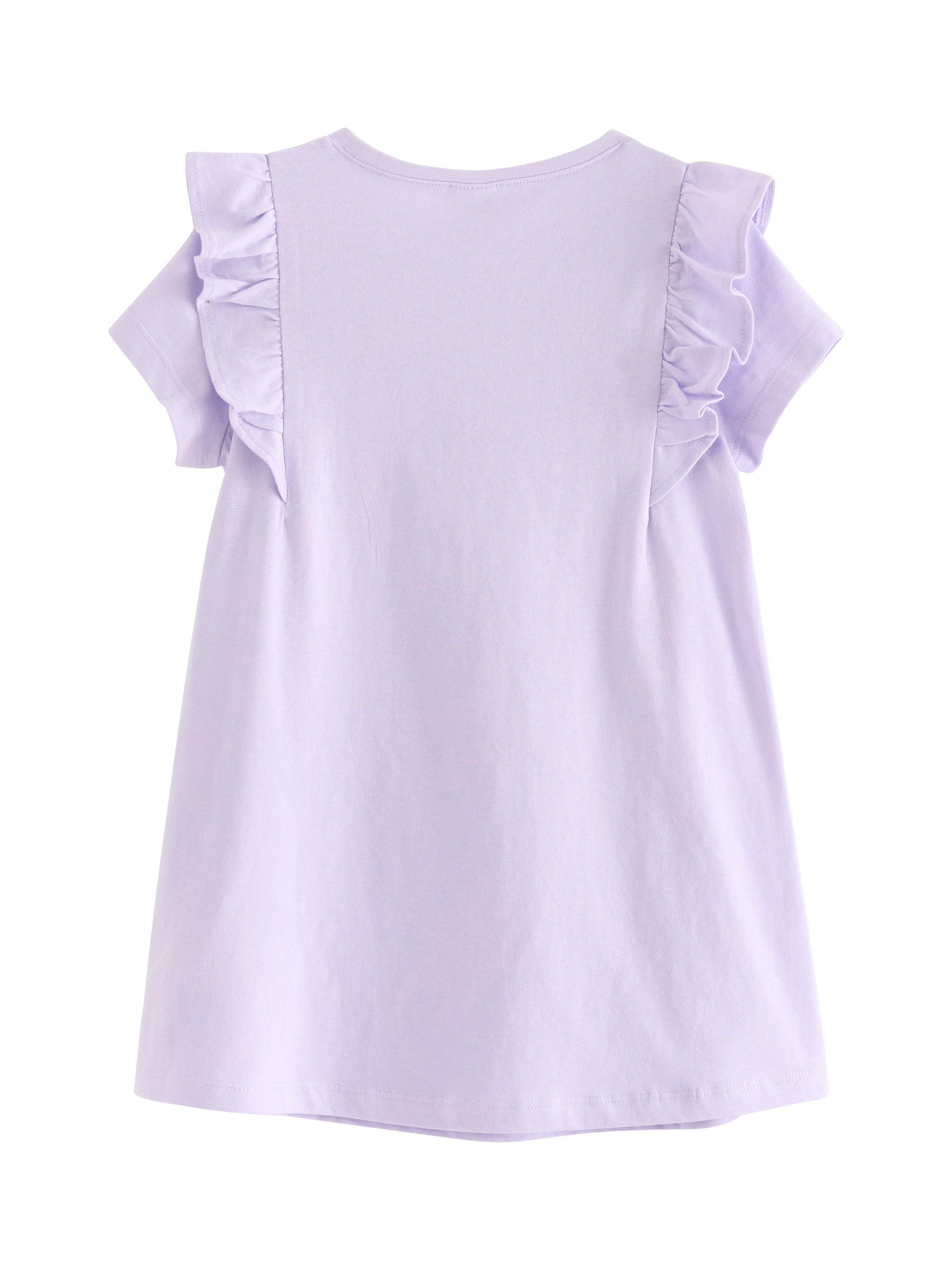 Product image 5 of 6, which shows Lindex Kids' Cotton Short Sleeved Unicorn Tunic Top, Light Lilac, 2-3 yrs